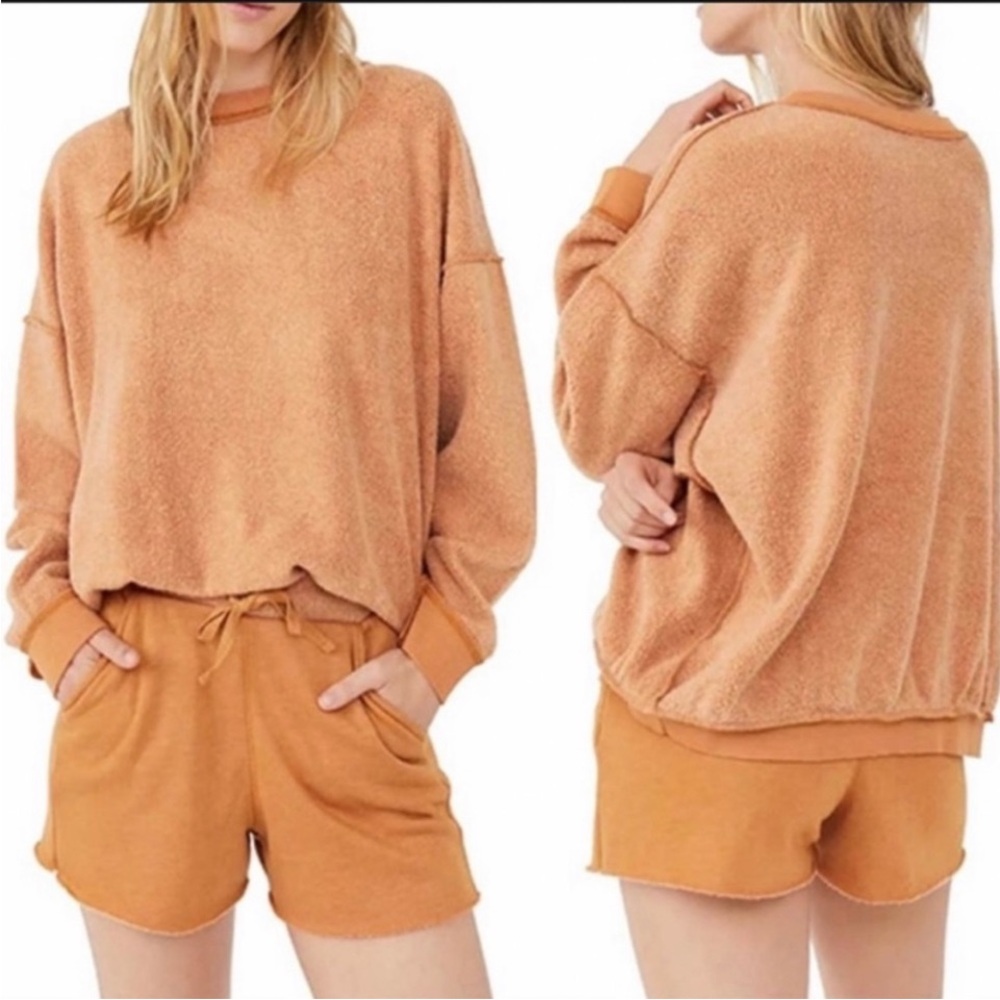 FREE PEOPLE Intimately 2 Piece Set Sweatshirt & Shorts S NWT